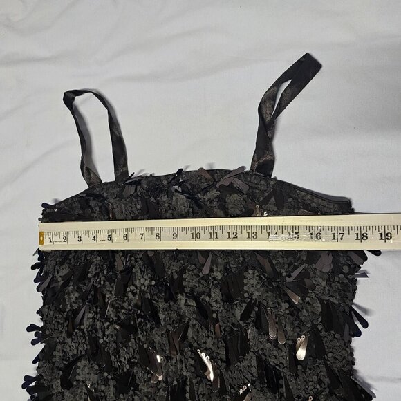 Lulus Never Ending Shine Black Sequin Fringe Dress Women Size L - Picture 13 of 16